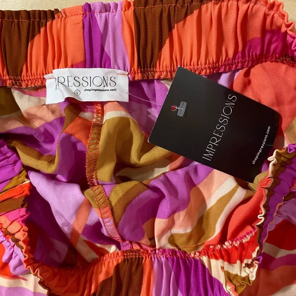 Impressions Pink and Purple Athletic Shorts Large (OP)